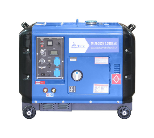 TSS PRO DGW 3.0/250ES-R: сварка + питание в тихом кожухе, 7,2 часа работы